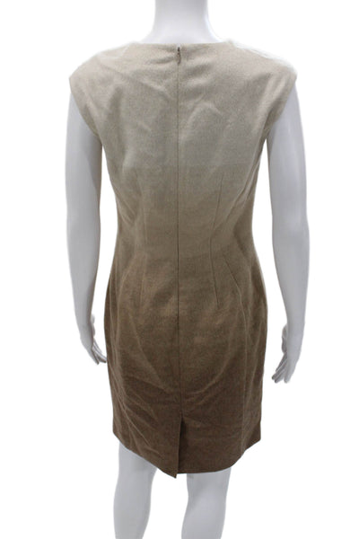 Brooks Brothers Womens Sheath Dress Beige Sleeveless Short Petite Size 6