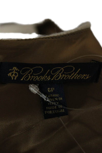 Brooks Brothers Womens Sheath Dress Beige Sleeveless Short Petite Size 6