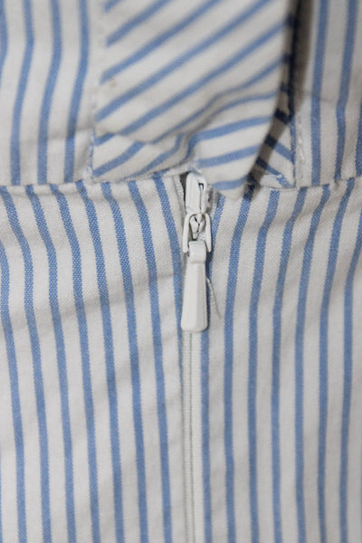 Jason Wu Womens A-Line Sundress Light Blue Striped 100% Cotton High Neck Size 2