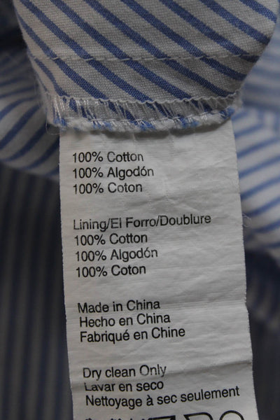 Jason Wu Womens A-Line Sundress Light Blue Striped 100% Cotton High Neck Size 2