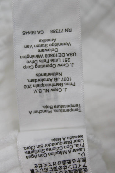 J Crew Women A-Line Sundress White Cotton 3/4 Sleeve Short Petite Size 2XS