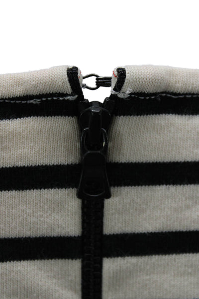 Alice + Olivia Womens Cropped Striped Cotton Tee 3/4 Sleeve Size S