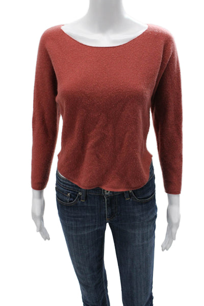 Joie Womens Pullover Cashmere Sweater Red 3/4 Sleeve Size XS
