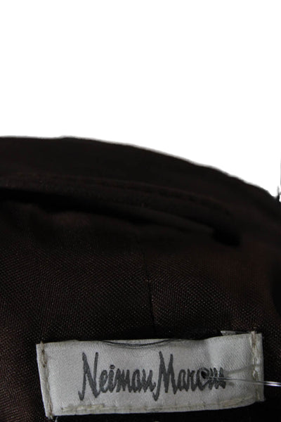 Neiman Marcus Womens Genuine Leather Brown Zip Jacket Long Sleeve Size S