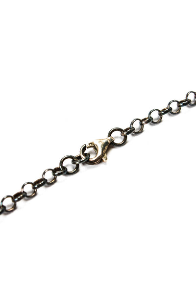 Designer Womens 925 Silver Ocean Jasper Bead Fringe Necklace 17"