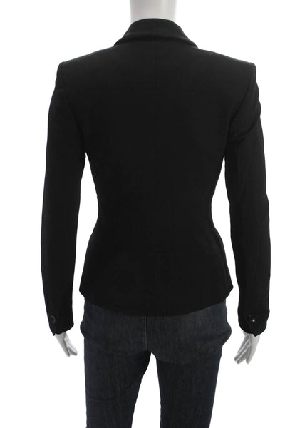 Karen Millen Womens Black V Neck Blazer Long Sleeve Button Size 4