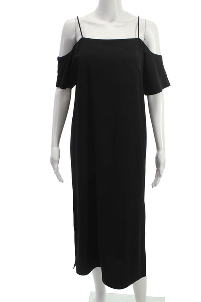 T Alexander Wang Women Shift Slip Dress Black Square Neck Polyester Size 0