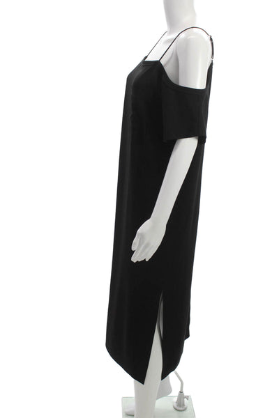 T Alexander Wang Women Shift Slip Dress Black Square Neck Polyester Size 0