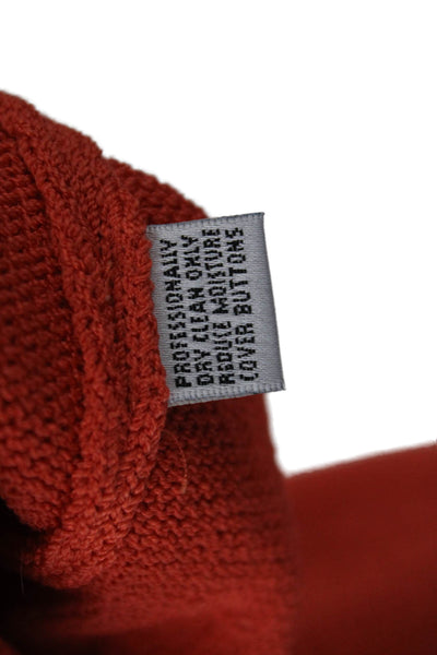 St John Collection Marie Gray Unisex Cardigan Orange Wool Size 14