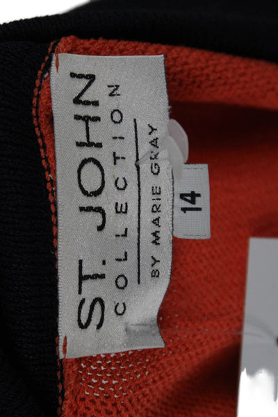 St John Collection Marie Gray Unisex Cardigan Orange Wool Size 14