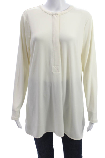Lauren Ralph Lauren Women Tunic Blouse Long Sleeve Round Neck Beige Size 1X