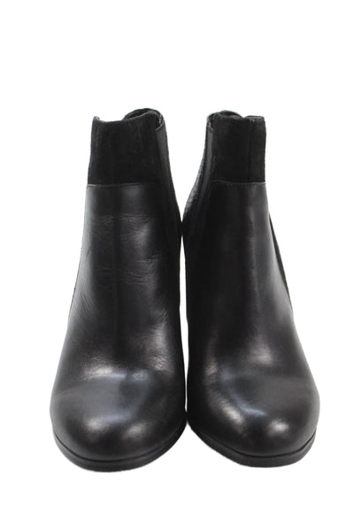 Tahari Womens Leather Snakeskin Print Ryder Ankle Boots Black Size 7 Medium