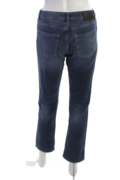 DL 1961 Womens Straight Jeans Dark Blue Mid Rise Button Size 14