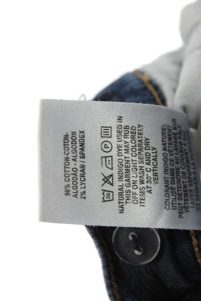 DL 1961 Womens Straight Jeans Dark Blue Mid Rise Button Size 14