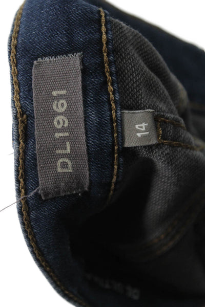 DL 1961 Womens Straight Jeans Dark Blue Mid Rise Button Size 14