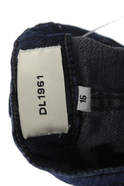 DL 1961 Boys Button Closure Straight Leg Denim Pants Size 16