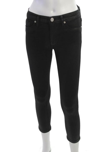 Hudson Women Black Ankle Skinny Jeans Mid Rise Size 25