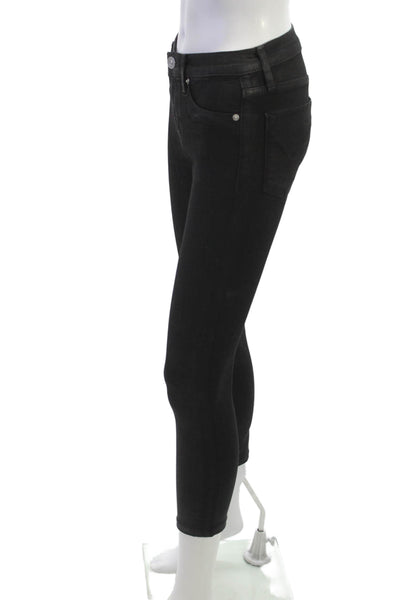 Hudson Women Black Ankle Skinny Jeans Mid Rise Size 25
