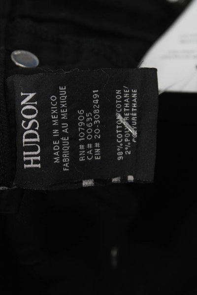 Hudson Women Black Ankle Skinny Jeans Mid Rise Size 25