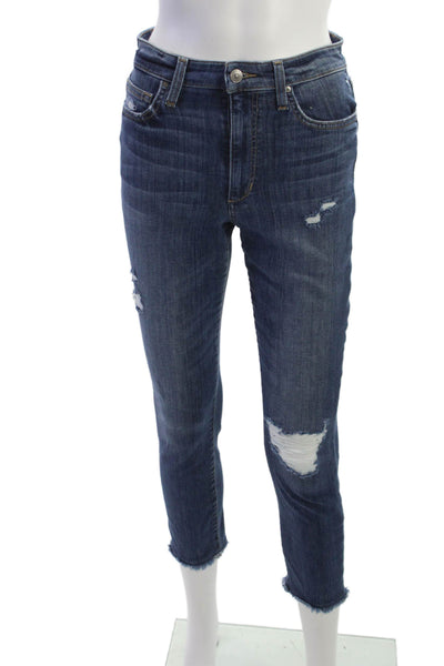 Joes Womens High Rise Ankle Skinny Cropped Jeans Dark Blue Size 26