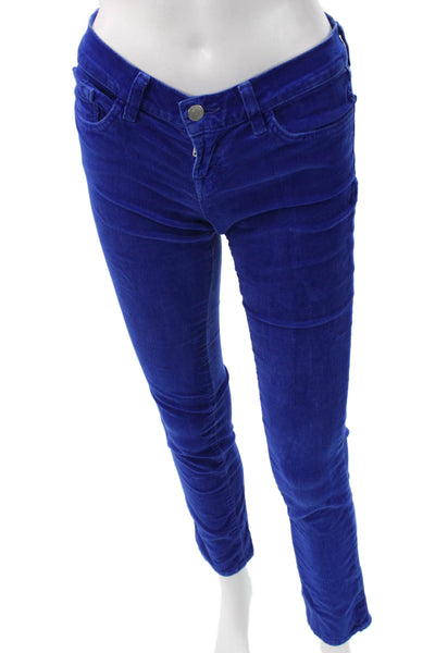 J Brand Womens Ankle Cropped Denim Pants Blue Button Size 24