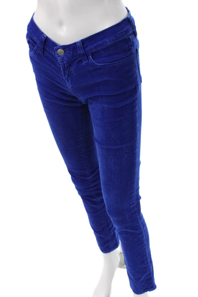 J Brand Womens Ankle Cropped Denim Pants Blue Button Size 24