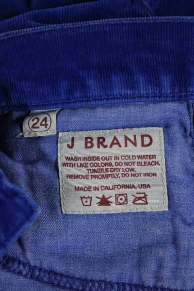 J Brand Womens Ankle Cropped Denim Pants Blue Button Size 24