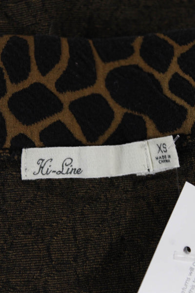 Hi-Line Madewell Women Black Animal Print Pencil Skirt Short Size XS