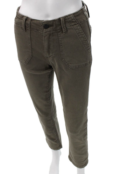 Paige Womens Petites Brown Ankle Cropped Jeans Size 23