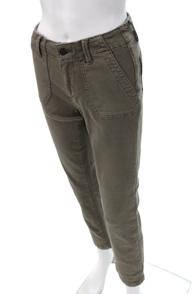 Paige Womens Petites Brown Ankle Cropped Jeans Size 23