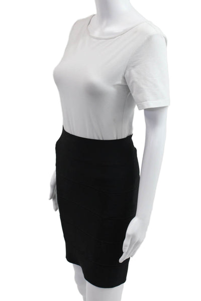 BCBG Max Azria Women Bandage Pencil Mini Skirt Black Size S