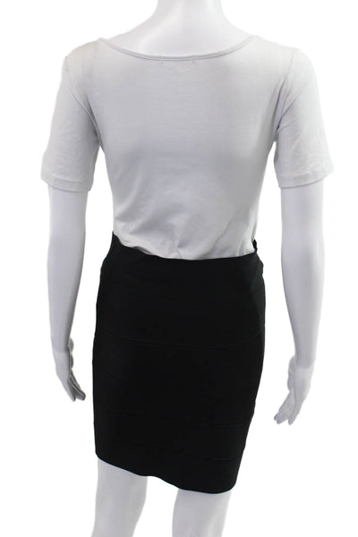 BCBG Max Azria Women Bandage Pencil Mini Skirt Black Size S