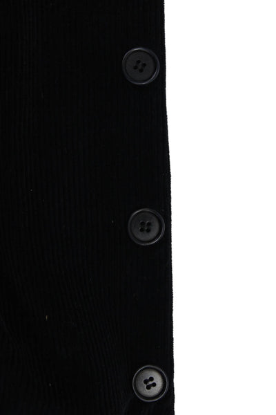 Theory Women Black Collared Cotton Lycra Blazer Button Long Sleeve Size 4