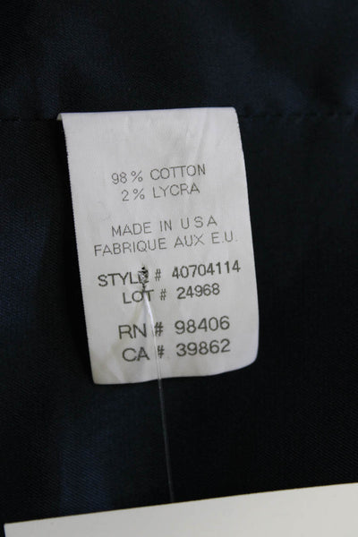 Theory Women Black Collared Cotton Lycra Blazer Button Long Sleeve Size 4