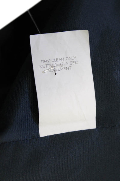 Theory Women Black Collared Cotton Lycra Blazer Button Long Sleeve Size 4