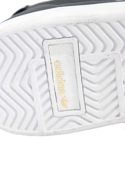 Adidas Womens Leather High Top Lace Up Sneakers Black Size 5.5