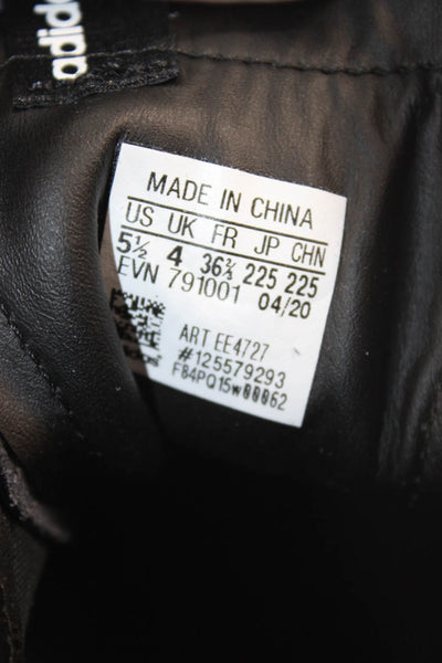Adidas Womens Leather High Top Lace Up Sneakers Black Size 5.5