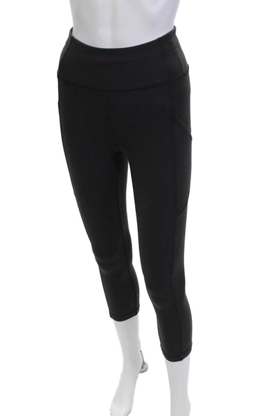 Lululemon Womens Black Cropped Leggings Cotton Spandex Size 4