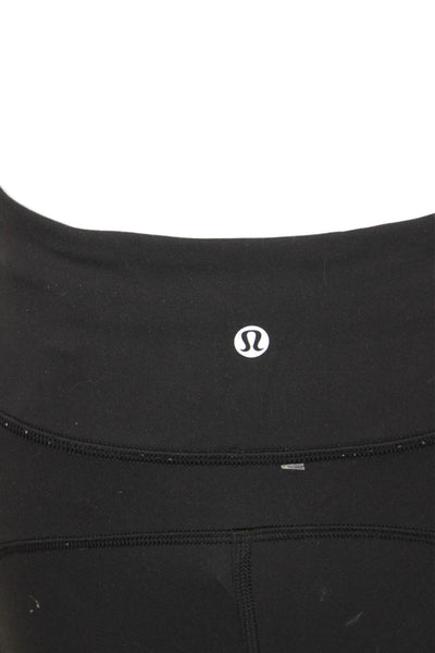 Lululemon Womens Black Cropped Leggings Cotton Spandex Size 4