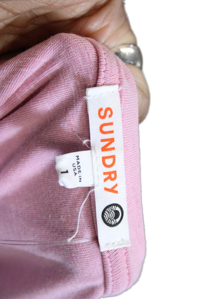 Sundry Women Bodycon T-Shirt Dress Pink Short Sleeve Size 1