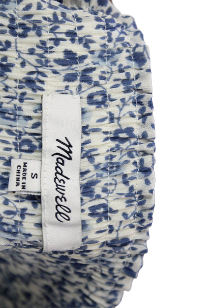 Madewell Womens Peasant Skirt White Floral Midi Polyester Size S