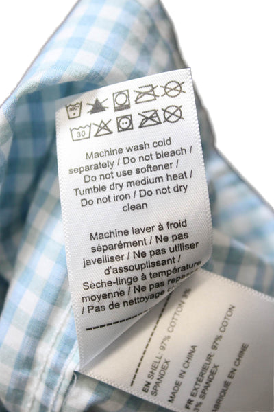 Untuckit Mens Button-Down Light Blue Check Collared Long Sleeve Shirt Size XL