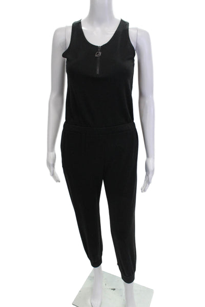 Terez Womens Jumpsuit Black Scoop Neck Sleeveless Size L