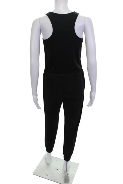 Terez Womens Jumpsuit Black Scoop Neck Sleeveless Size L