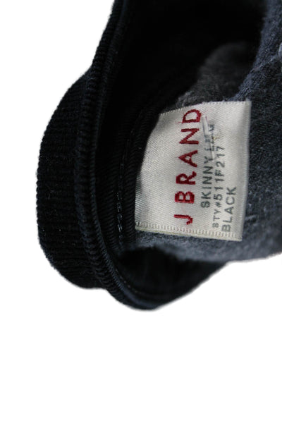 J Brand Womens Ankle Jegging Black Button 28 Inseam Size 27