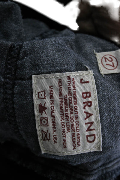 J Brand Womens Ankle Jegging Black Button 28 Inseam Size 27