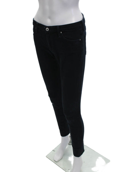 AG Adriano Goldschmied Women Skinny Ankle Black High Rise Jeans Size 27