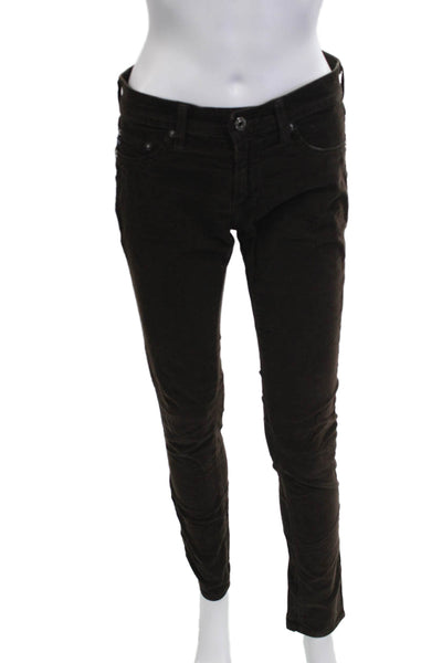 AG Adriano Goldschmied Women Brown Pants 98% Cotton Button Size 27