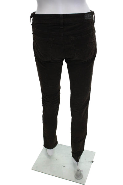 AG Adriano Goldschmied Women Brown Pants 98% Cotton Button Size 27
