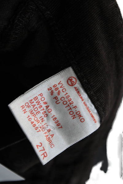 AG Adriano Goldschmied Women Brown Pants 98% Cotton Button Size 27